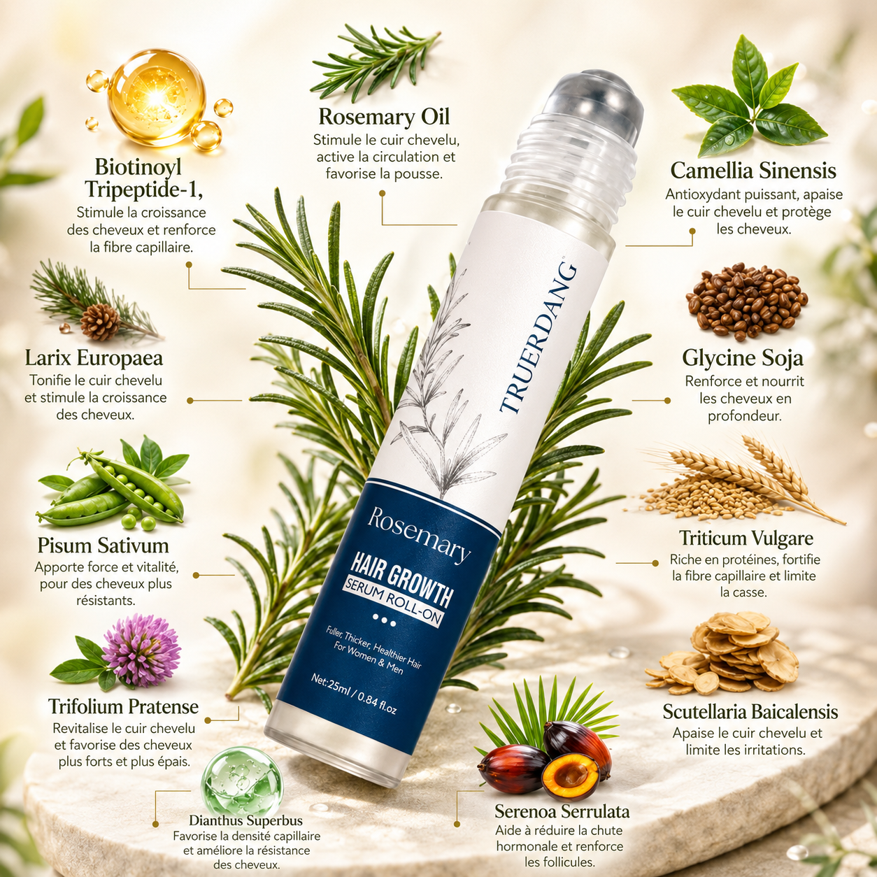 Serum roll on tempes dégarnies